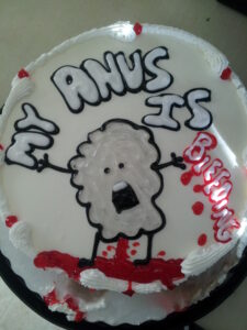 My Anus is Bleeding Dairy Queen Cake